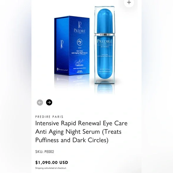 PREDIRE PARIS Intensive Rapid Renewal Eye Care Anti Aging Night Serum 1.35oz
